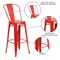 Merrick Lane Dothan Series Metal Stool with Removable Back for Indoor-Outdoor Use